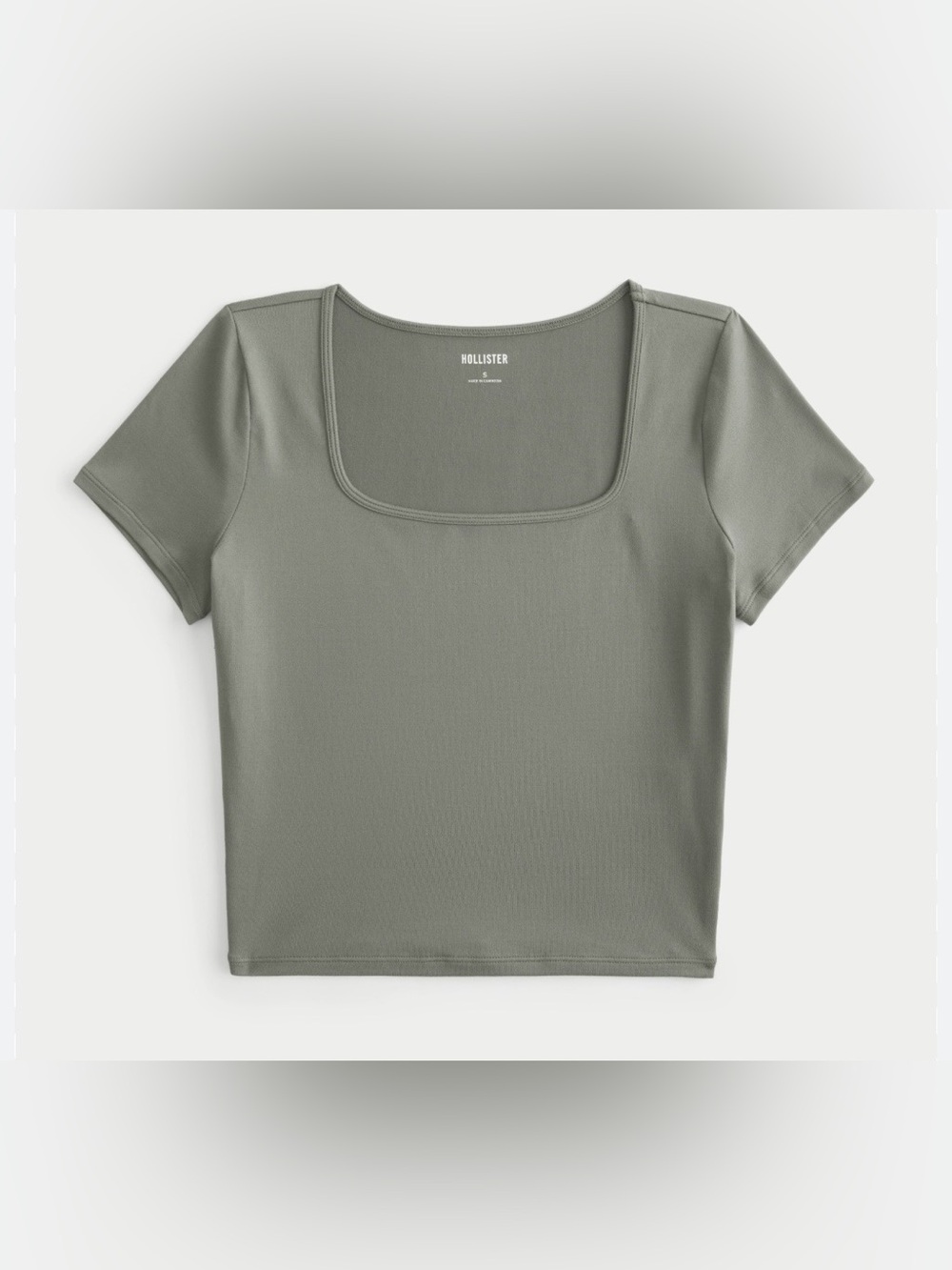 Hollister Light Sage Scoop Neck Short Sleeve Tee